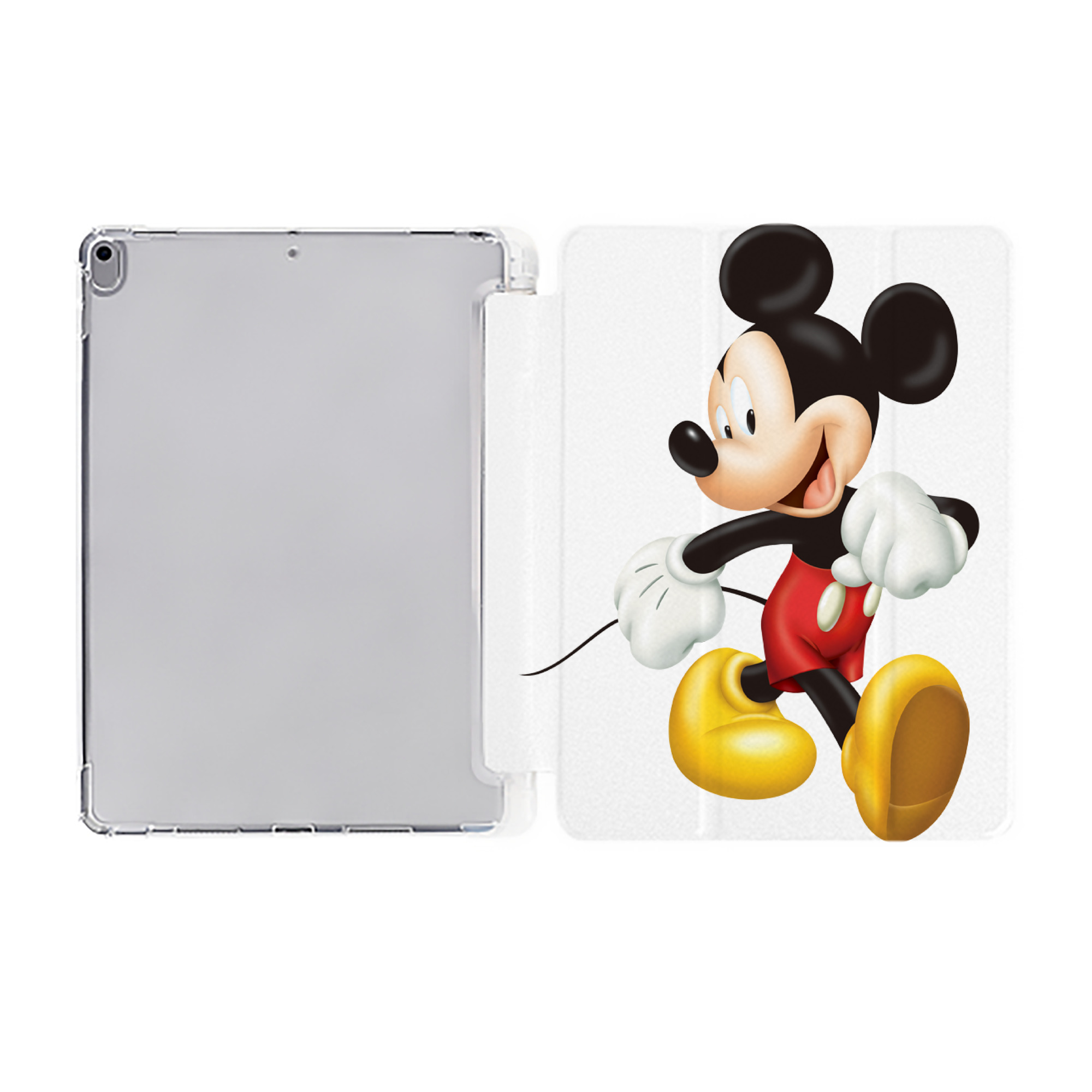 （画像用） ミッキーマウス Mickey Mouse IPad ケース ペン収納付き 三つ折りスタンド PUレザー×シリコン 対応機種9.5/10.5/10.9インチ